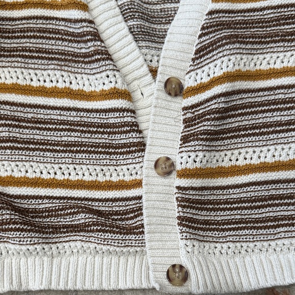 House of Harlow 1960 Crochet Knit crop Striped Button-Up Knit Cardigan Sz.S/M - Picture 5 of 14